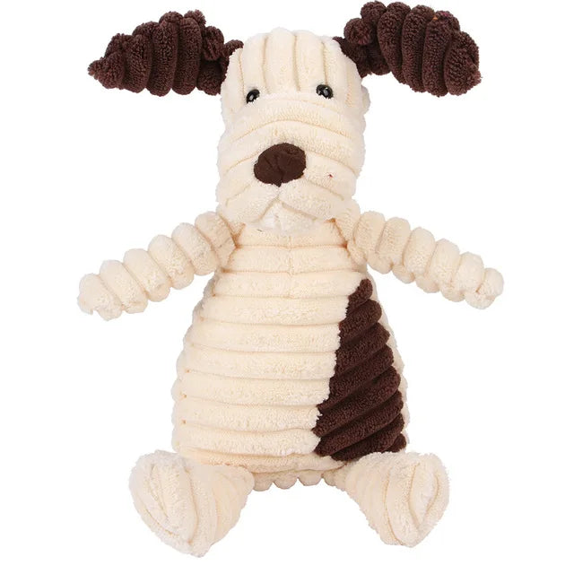 Classic Corduroy Critter Dog Toy – Durable Squeaky Plush for Small & Medium Dogs