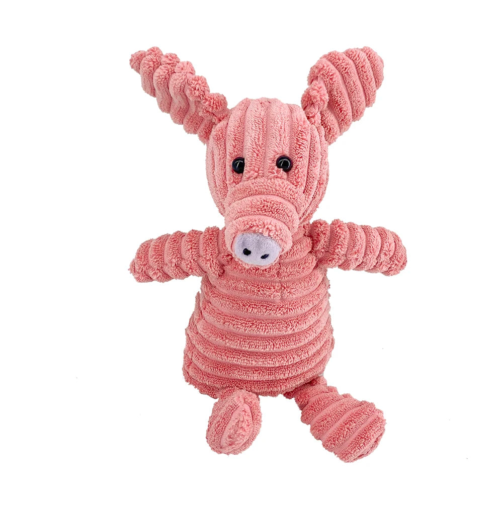 Classic Corduroy Critter Dog Toy – Durable Squeaky Plush for Small & Medium Dogs