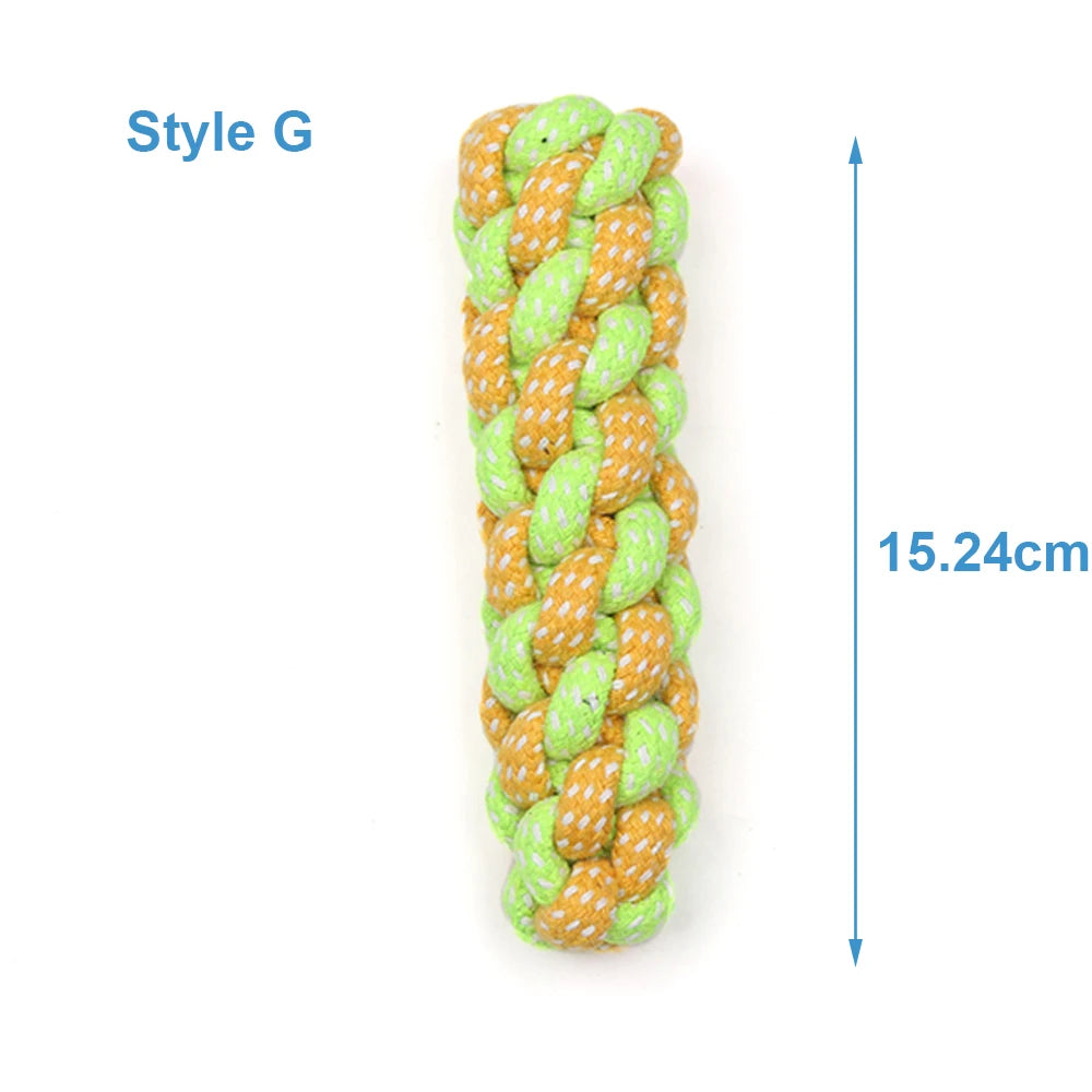 Pelota de cuerda de algodón duradera: juguete interactivo para tirar, buscar y limpiar los dientes, para todos los tamaños.