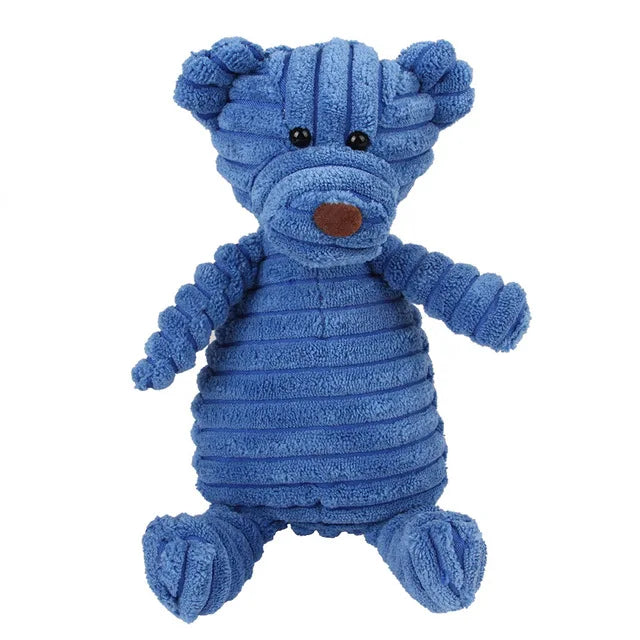 Classic Corduroy Critter Dog Toy – Durable Squeaky Plush for Small & Medium Dogs