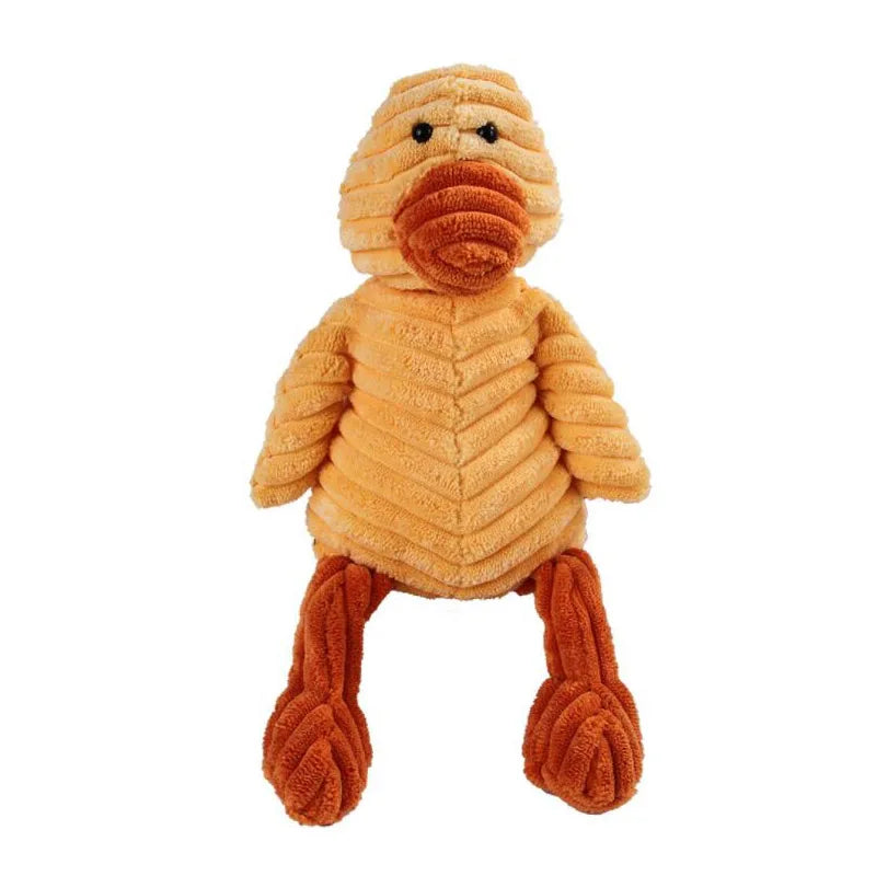 Classic Corduroy Critter Dog Toy – Durable Squeaky Plush for Teething & Play