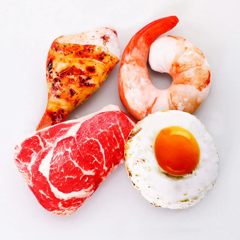 Juguete para perros con forma de baqueta que chirría "Dinner-Time": masticable interactivo realista para todos los tamaños