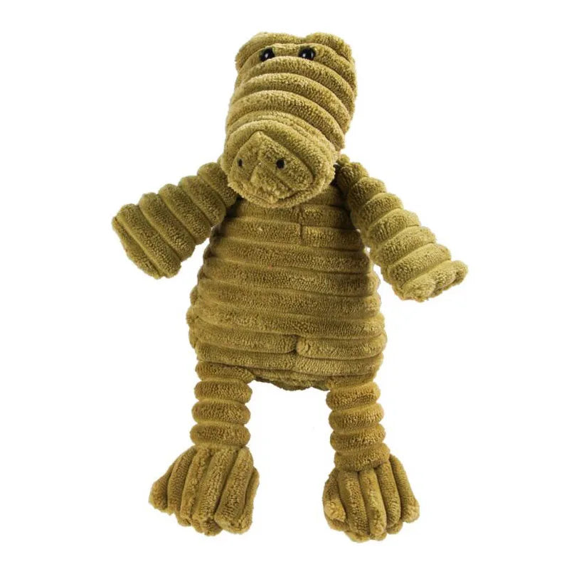 Classic Corduroy Critter Dog Toy – Durable Squeaky Plush for Teething & Play