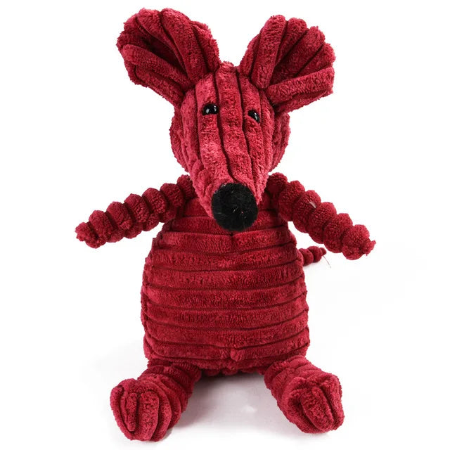 Classic Corduroy Critter Dog Toy – Durable Squeaky Plush for Small & Medium Dogs