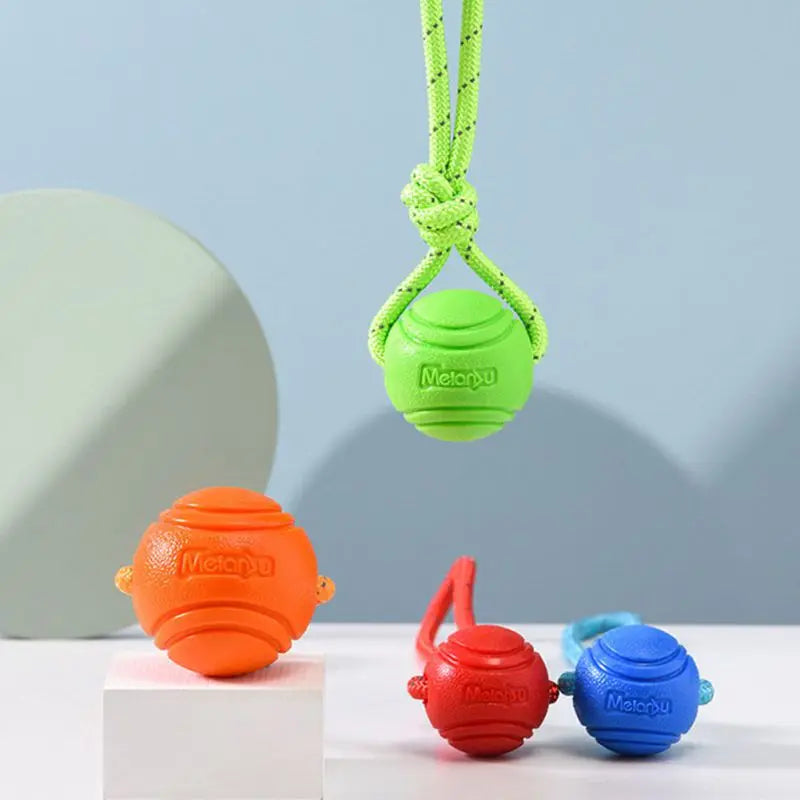 Glow-Grip Reflective Dog Ball & Rope – Night-Safe Interactive Tug & Dental Toy