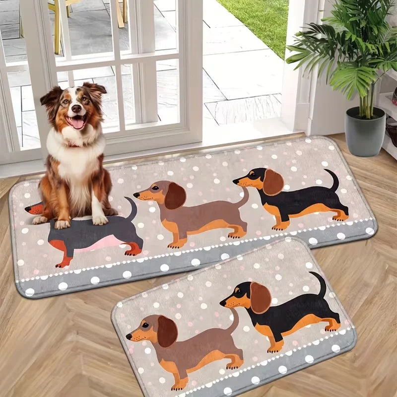 Dachshund Welcome Non-Slip Doormat – Soft & Durable Doxie Entryway Rug