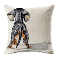 Hand Painting Dachshund Dog Posters Cushion Covers Sausage Pet Animals Pillowcase Decorative Pillows for Sofa