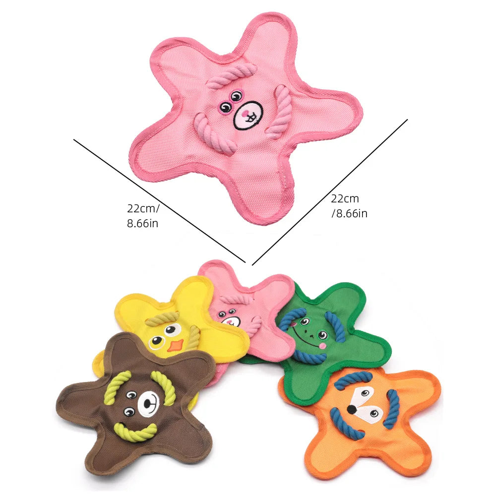 "Crinkle-Crunch" Heavy Duty Star Dog Toy – Squeaky Oxford Cloth Interactive Toy