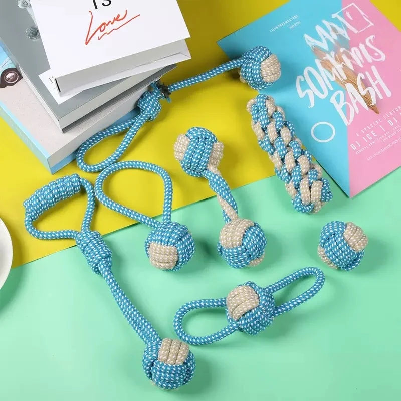 Durable Cotton Rope Ball Toy – Interactive Tug, Fetch & Teeth Cleaning Chew for All Dogs