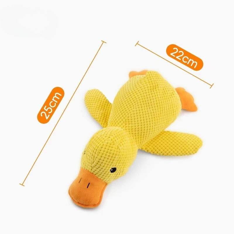 Long-Neck Honking Goose Dog Toy – Tough Pineapple-Grid Plush for Puppies & Adults