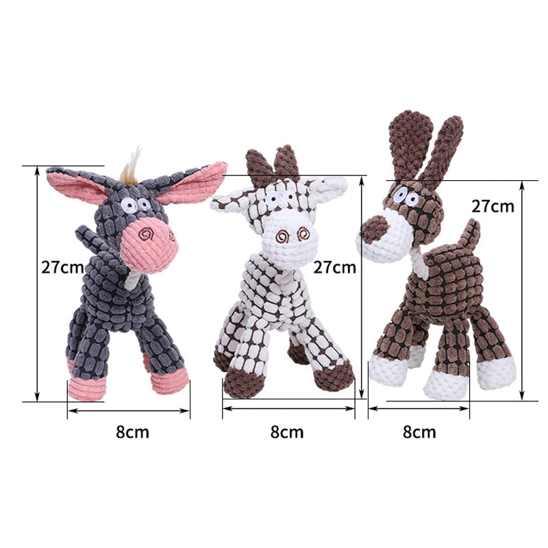 Barnyard Bestie Donkey Dog Toy – Durable Plush Squeaker for Large Dogs