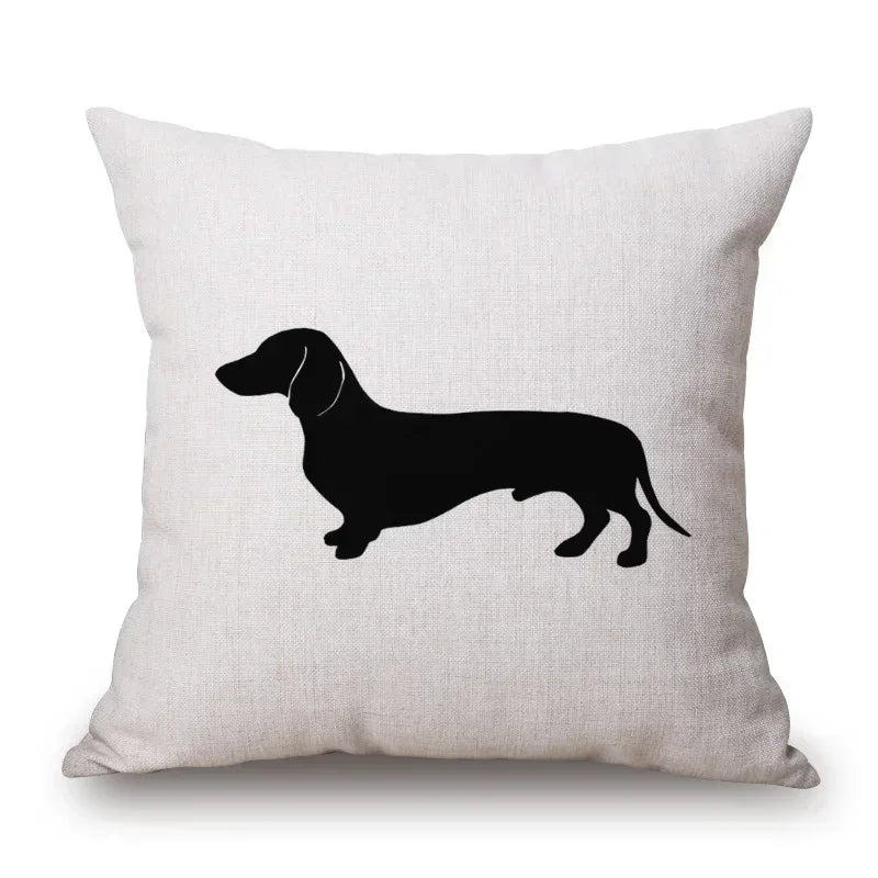 Hand Painting Dachshund Dog Posters Cushion Covers Sausage Pet Animals Pillowcase Decorative Pillows for Sofa