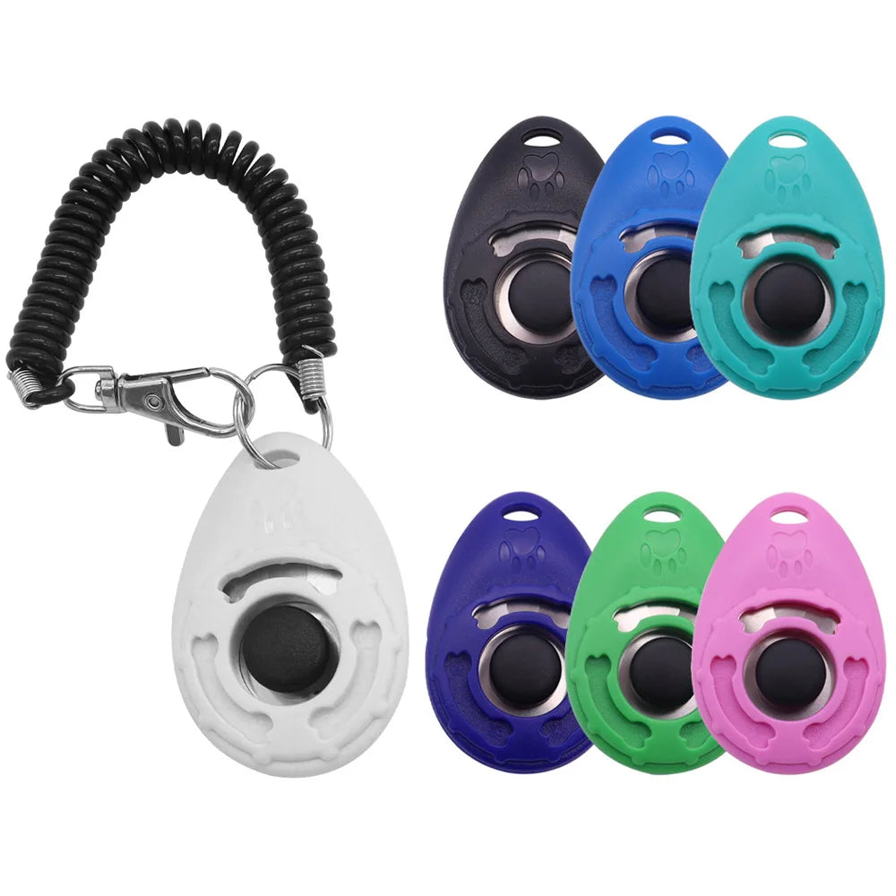 Clicker de entrenamiento para perros, entrenador de clic para perros y gatos, varios estilos, correa de muñeca ajustable, llavero con sonido, repelente de perros, producto para mascotas