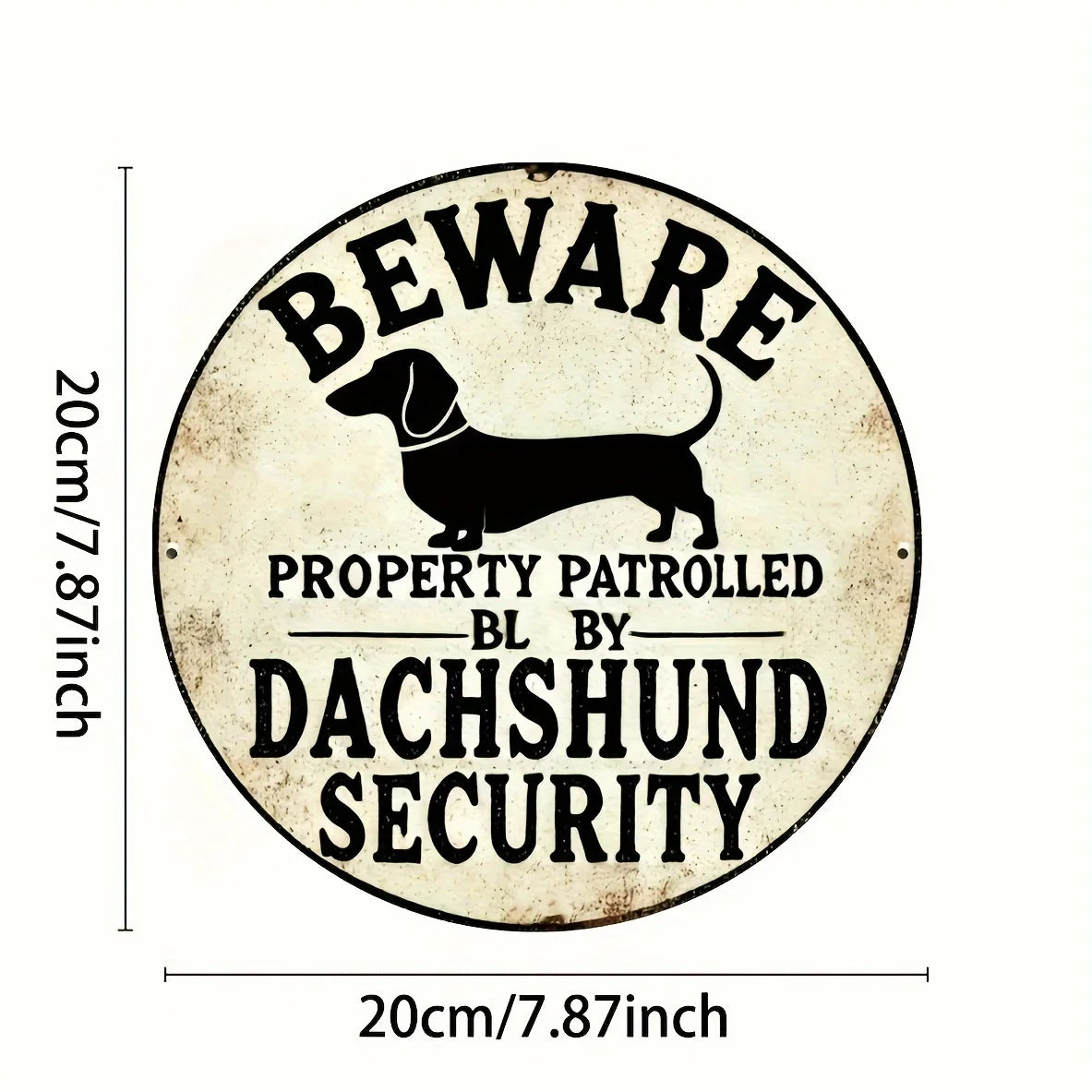 Dachshund Property Patrol Safety Sign - Durable Aluminum, Perfect for Outdoor Cafes & Bars, Sausage Dog, Traffic, Perfect for Ro