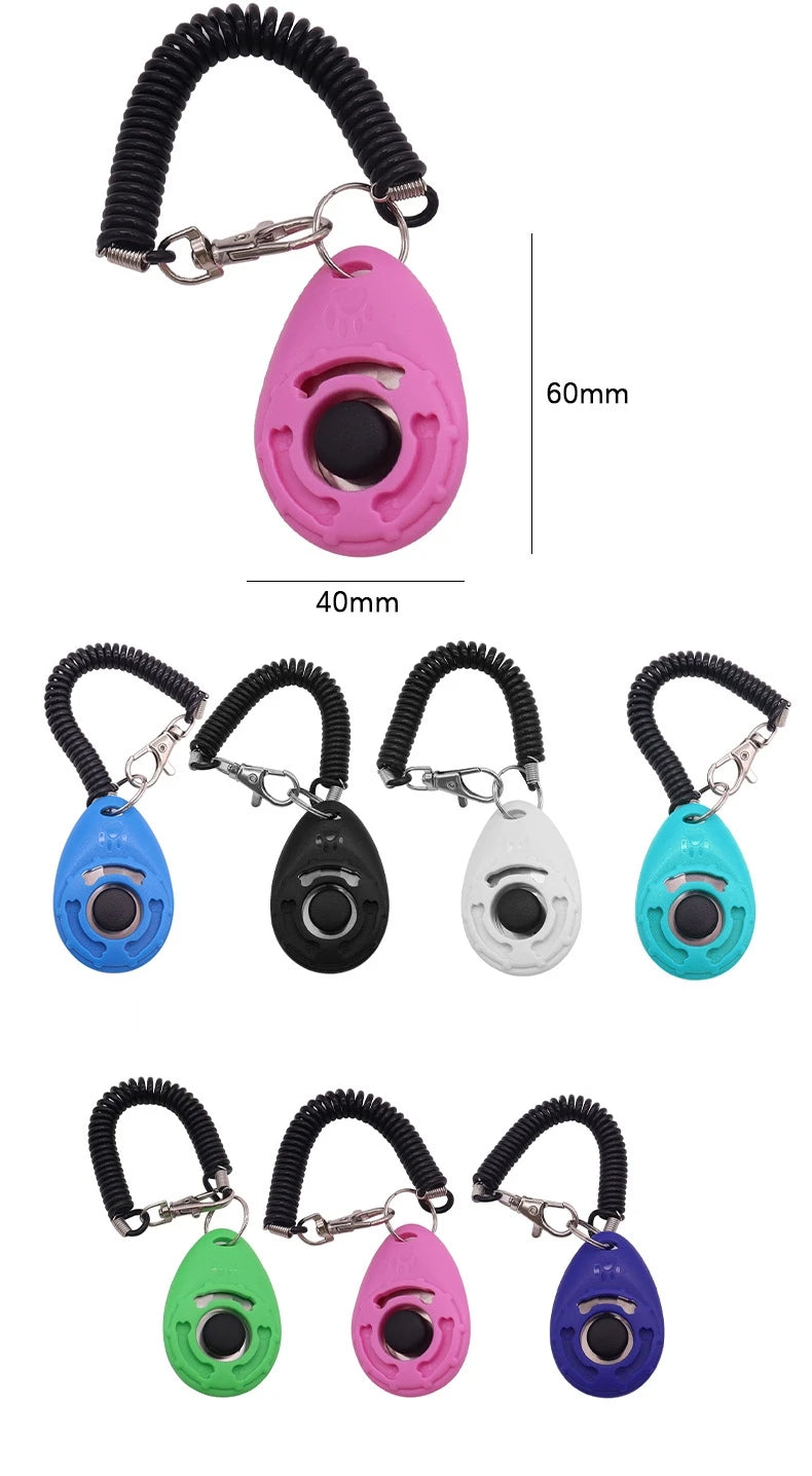 Clicker de entrenamiento para perros, entrenador de clic para perros y gatos, varios estilos, correa de muñeca ajustable, llavero con sonido, repelente de perros, producto para mascotas