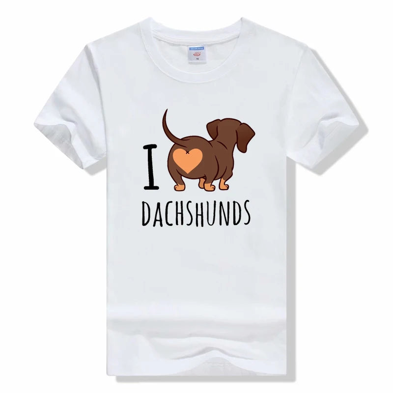 THE DOGFATHER Dachshund Sausage Dog Funny T Shirts For Men Summer Short Sleeve Cotton Casual Streetwear T-Shirt