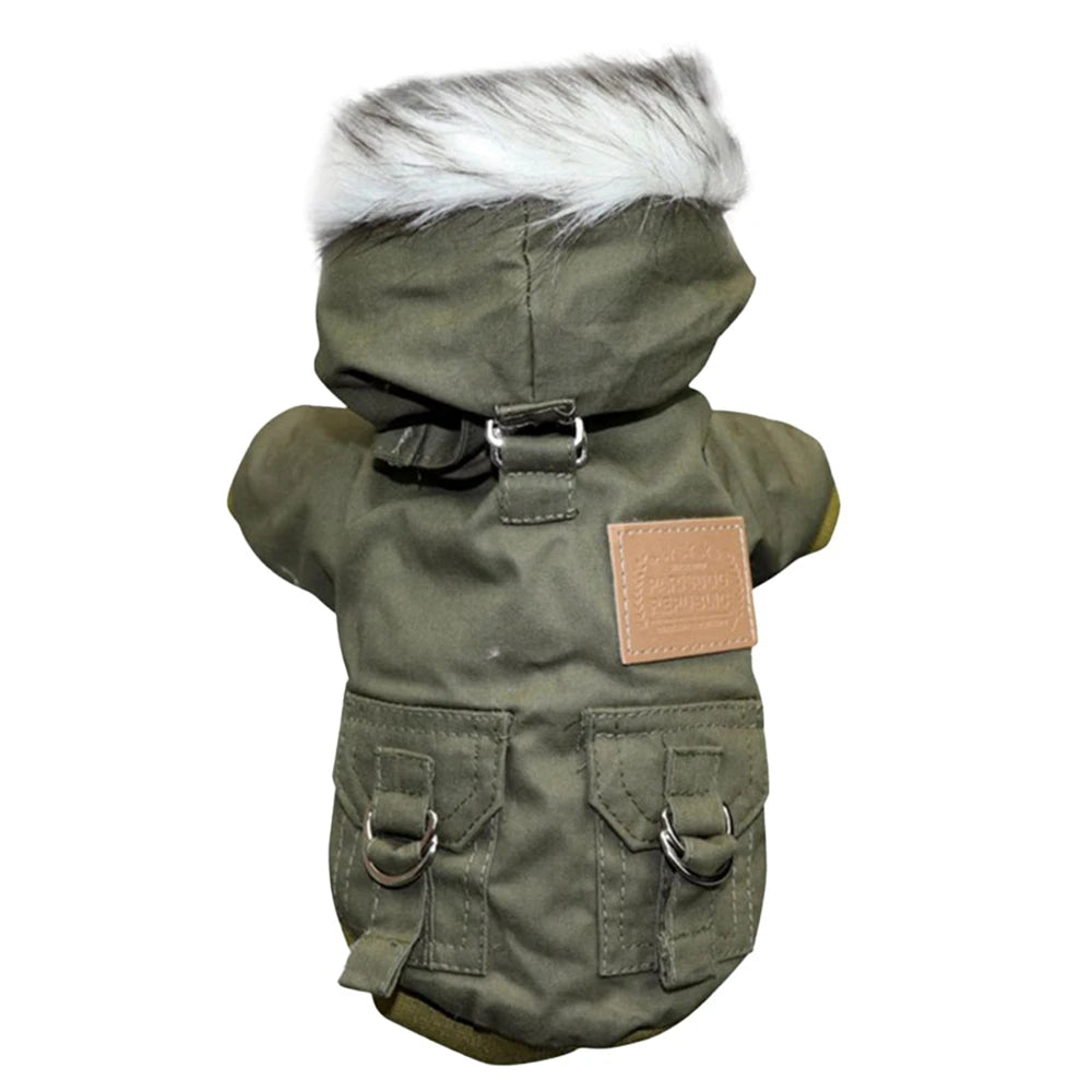 Sherpa-Lined Winter Dog Jacket – Windproof Quilted Puppy Hoodie