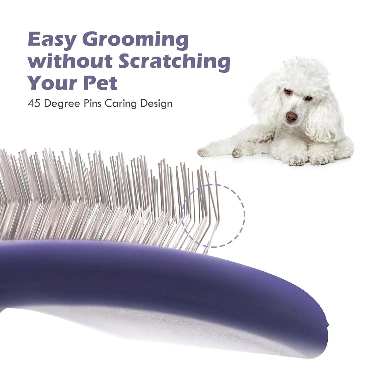 Professional Pet Grooming Brush – Dematting & Detangling Tool for All Hair Types