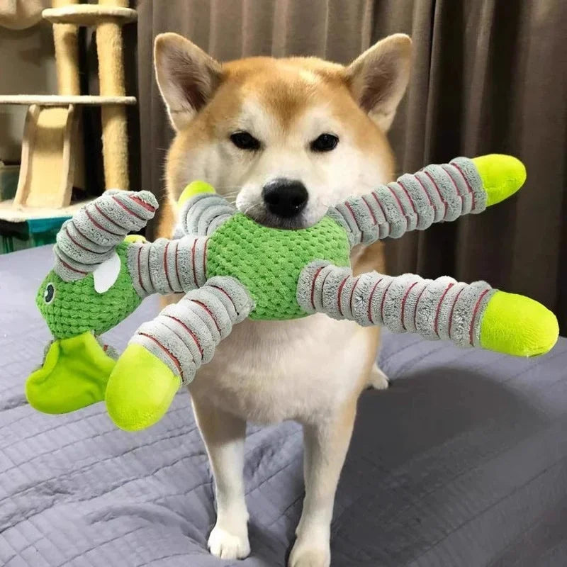 Spiral-Flex Plush Dog Toy – Bite-Resistant Elephant, Pig, & Bear Characters