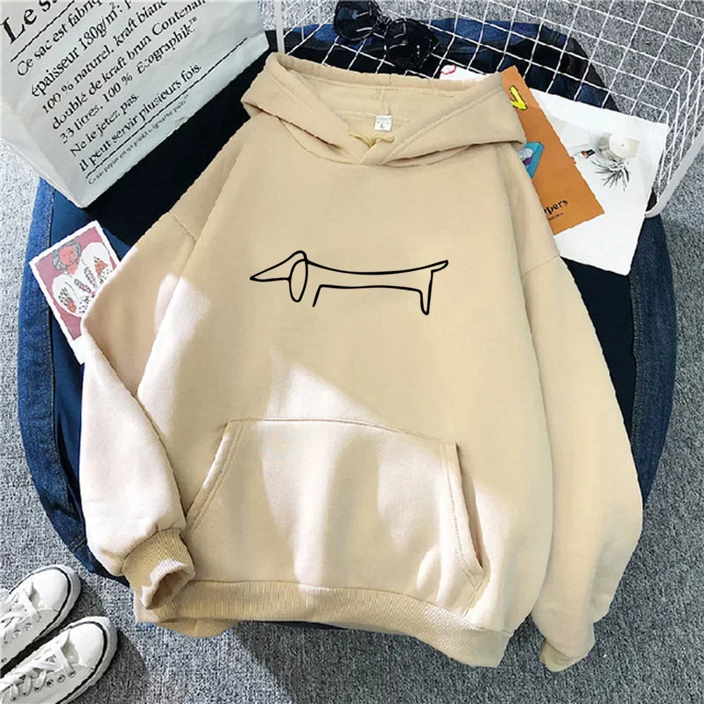 Dachshund hoodies women funny anime Korean style 2023 Hooded Shirt clothing women gothic sweatshirts