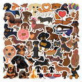 60PCS Dachshund Cute Dog Cute Pet Cartoon Image Doodle Decorative Suitcase Laptop Guitar iPad Waterproof Sticker Kids Toy
