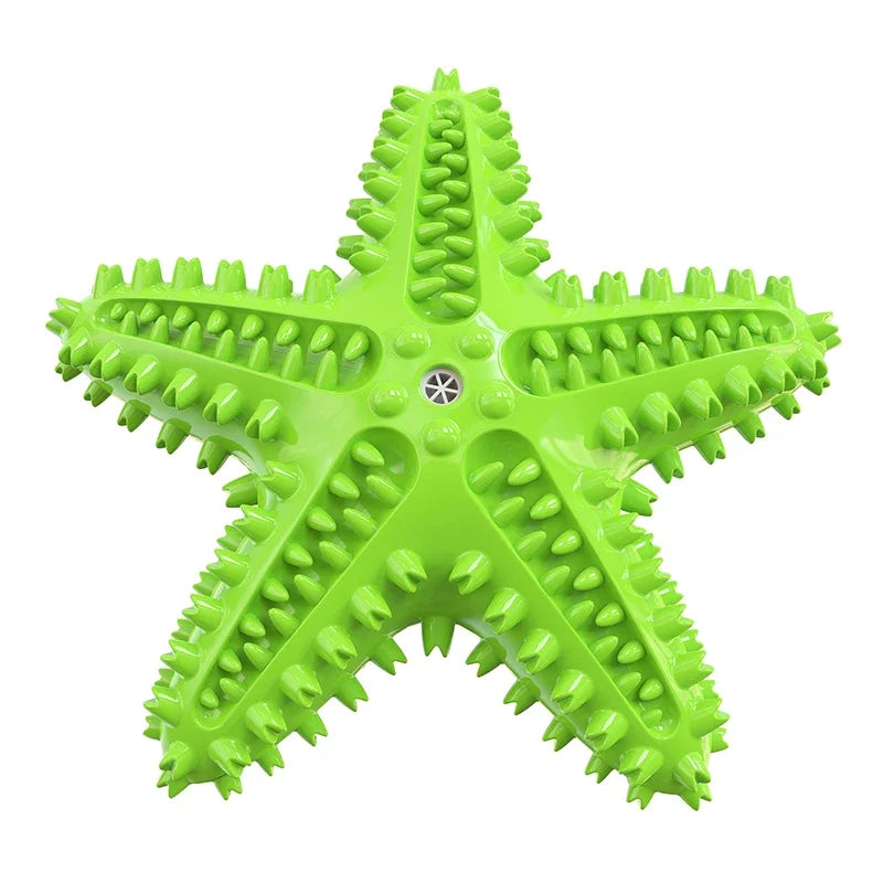 Interactive Starfish Dental Chew – Heavy-Duty Squeaky TPR Toy for Large Dogs