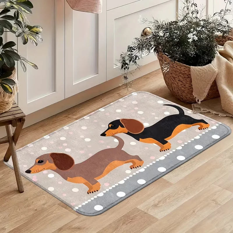 Dachshund Welcome Non-Slip Doormat – Soft & Durable Doxie Entryway Rug