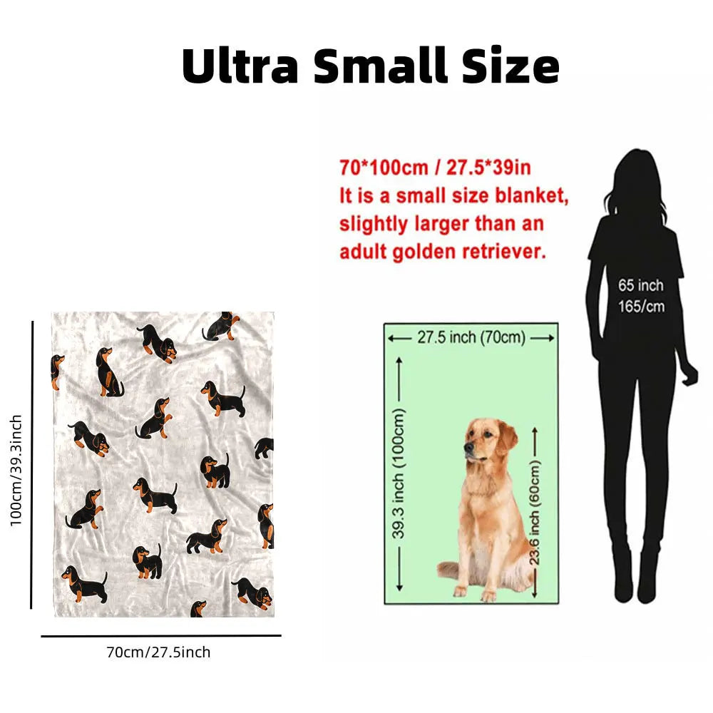 Dachshund Pattern Fleece Blanket – Ultra-Soft Flannel Throw for Doxie Lovers