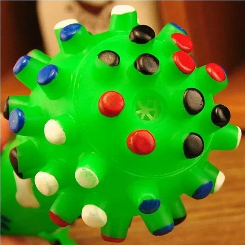 Juguete interactivo con mancuernas de goma y chirrido: mordedor duradero y juguete para buscar para perros activos