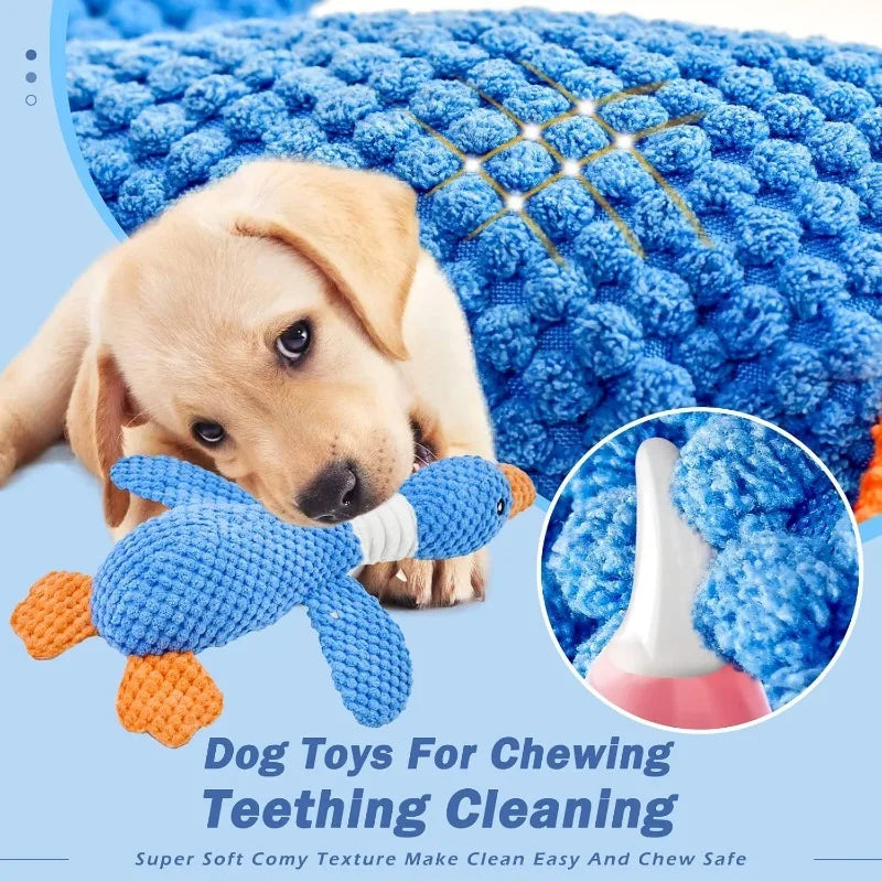 Long-Neck Honking Goose Dog Toy – Tough Pineapple-Grid Plush for Puppies & Adults