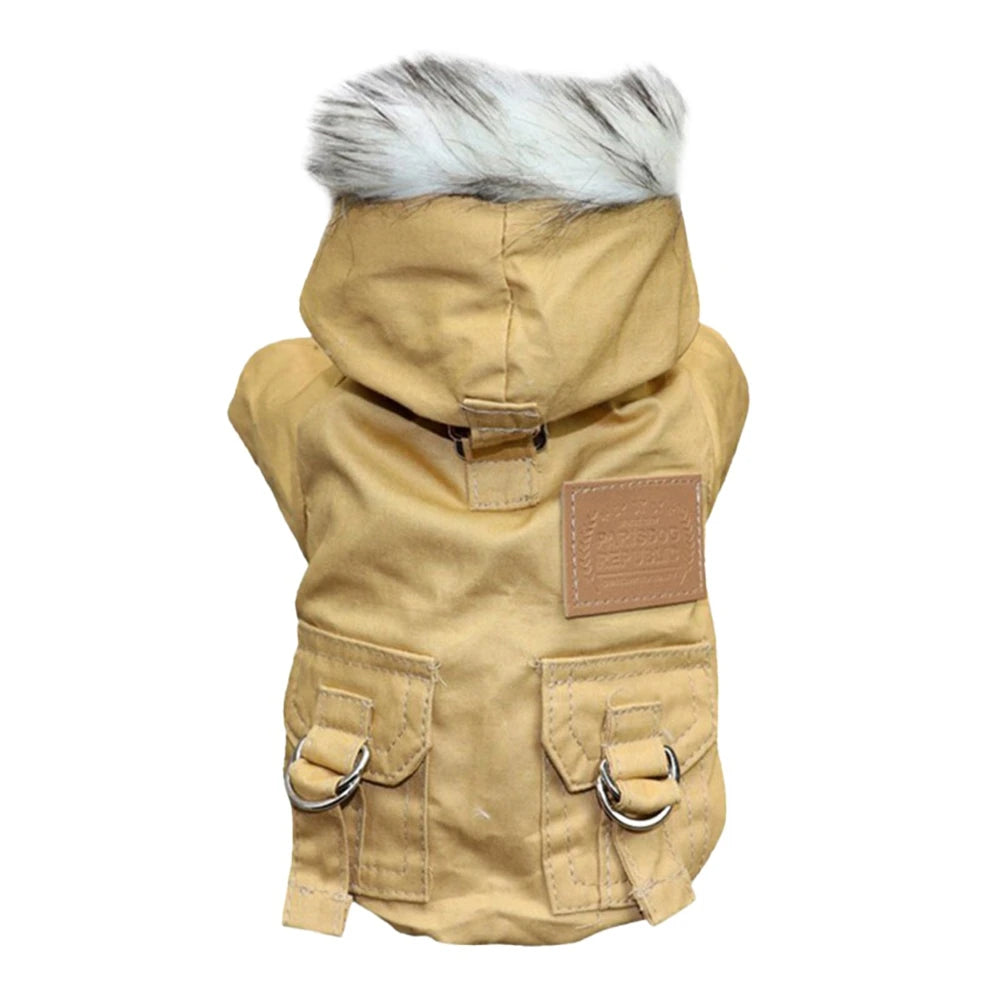 Sherpa-Lined Winter Dog Jacket – Windproof Quilted Puppy Hoodie