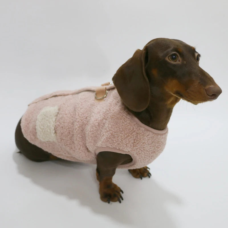 Dachshund Berber Fleece Vest – Warm Winter Sweatshirt for Small Dogs