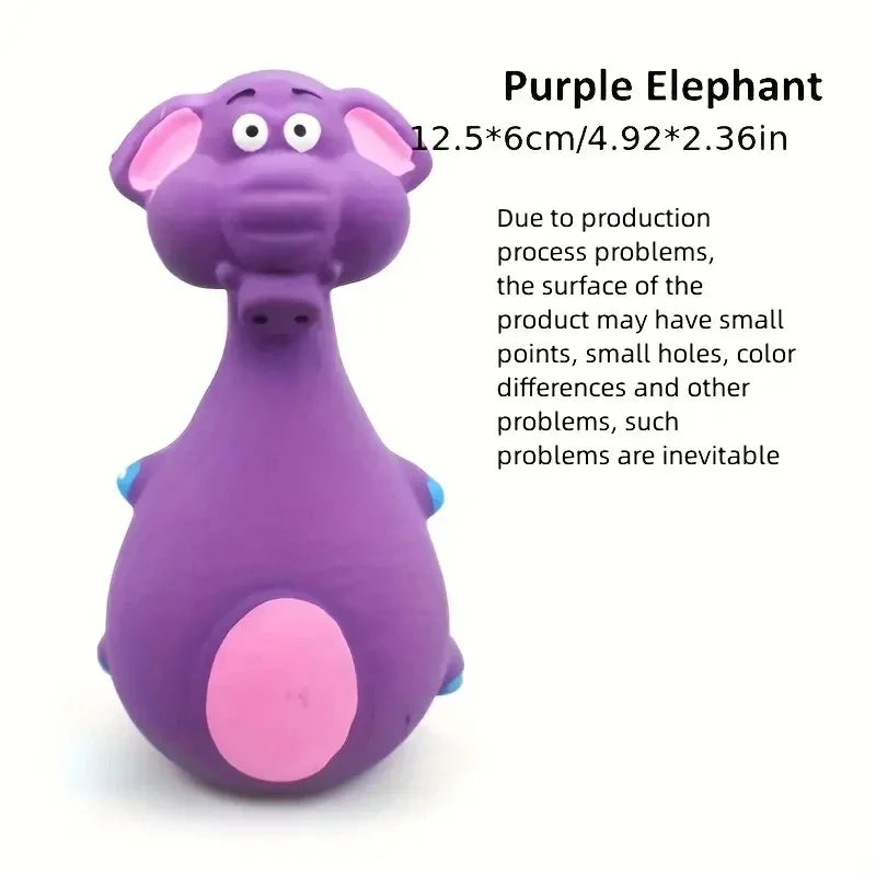 Animal Squeak-Mate Dog Toy – Durable Soft Rubber Teether & Interactive Fetch Ball