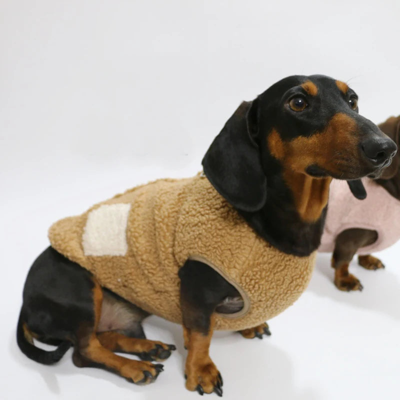 Dachshund Berber Fleece Vest – Warm Winter Sweatshirt for Small Dogs