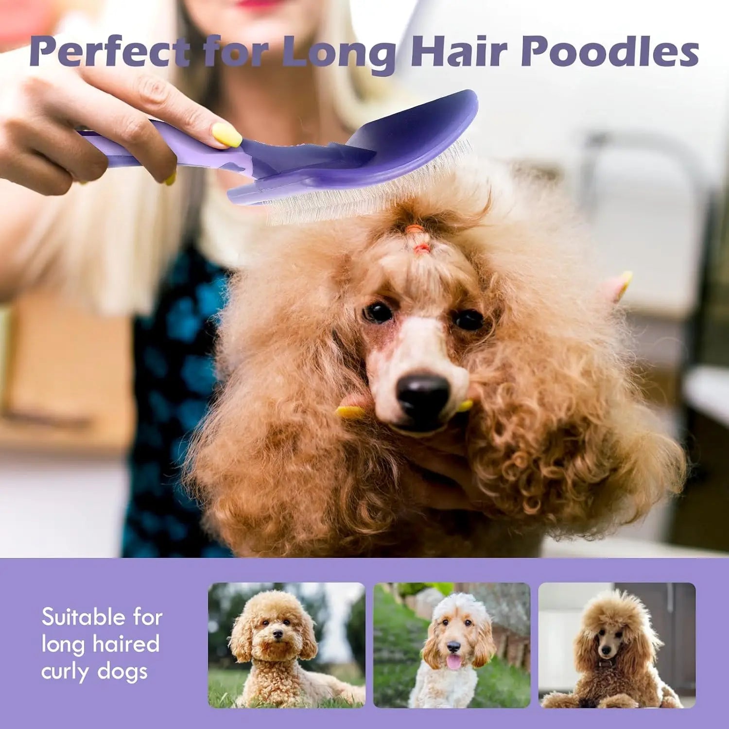 Professional Pet Grooming Brush – Dematting & Detangling Tool for All Hair Types