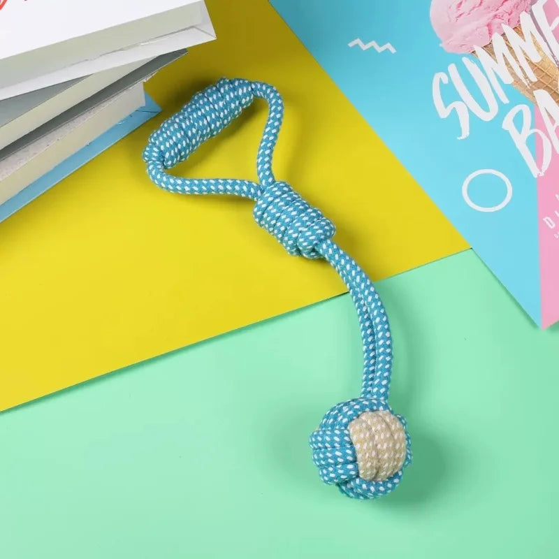 Durable Cotton Rope Ball Toy – Interactive Tug, Fetch & Teeth Cleaning Chew for All Dogs