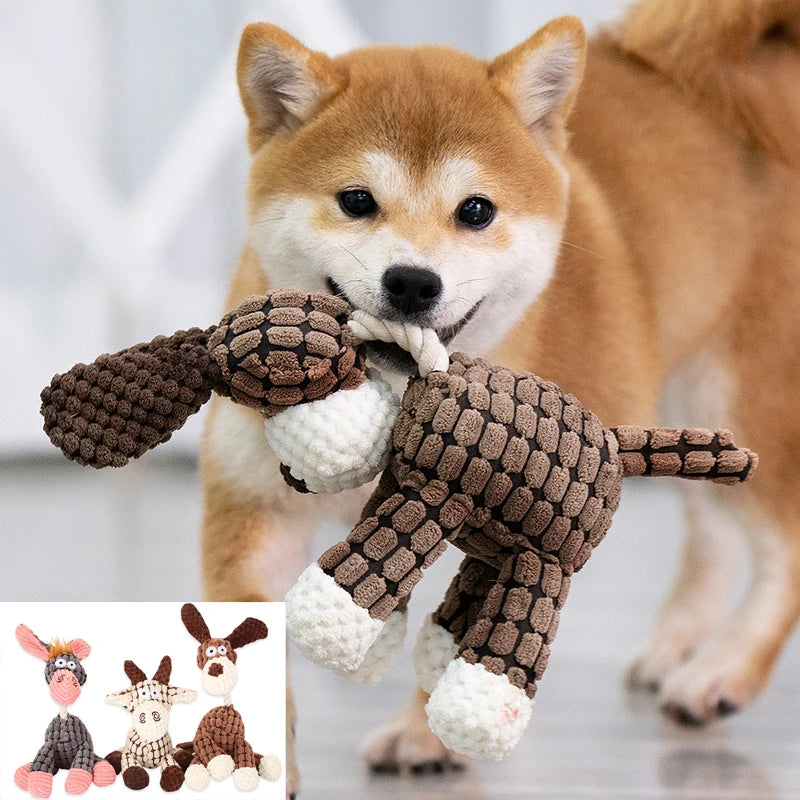 Barnyard Bestie Donkey Dog Toy – Durable Plush Squeaker for Large Dogs