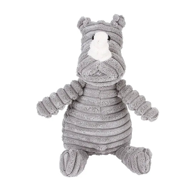 Classic Corduroy Critter Dog Toy – Durable Squeaky Plush for Small & Medium Dogs
