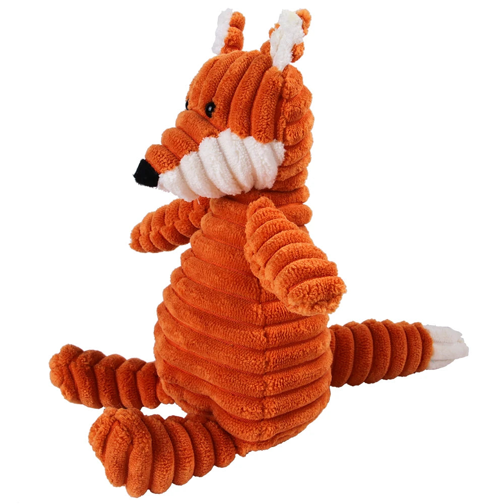 Classic Corduroy Critter Dog Toy – Durable Squeaky Plush for Small & Medium Dogs
