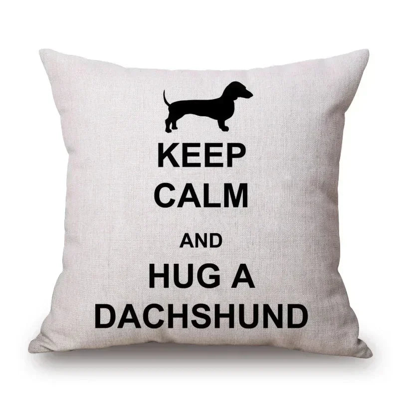 Hand Painting Dachshund Dog Posters Cushion Covers Sausage Pet Animals Pillowcase Decorative Pillows for Sofa