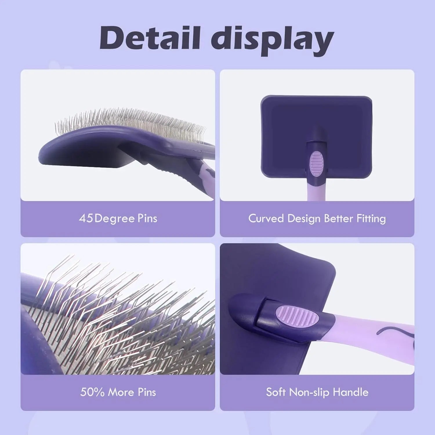 Professional Pet Grooming Brush – Dematting & Detangling Tool for All Hair Types