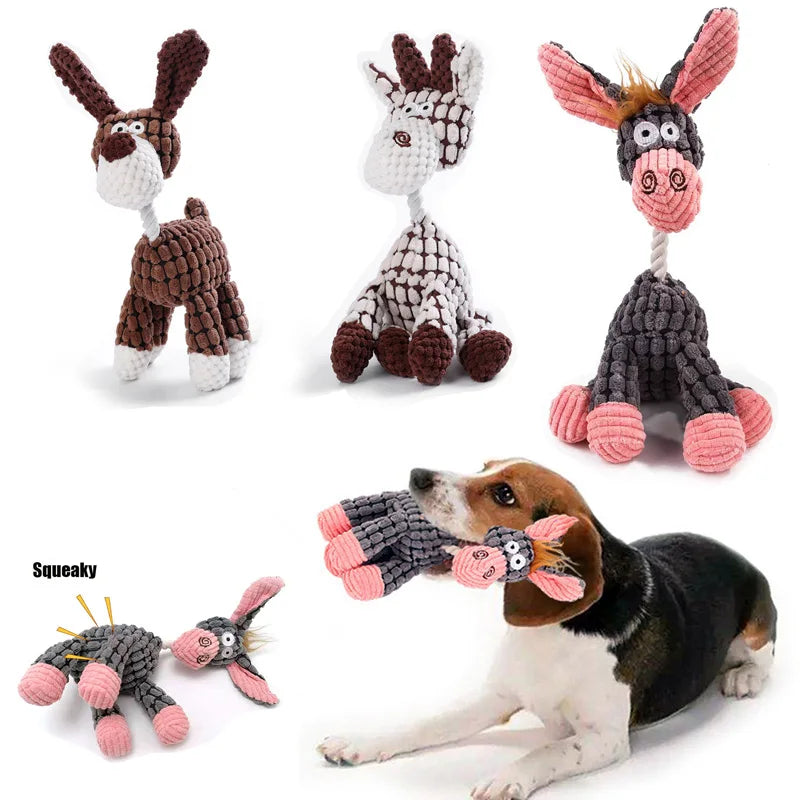Barnyard Bestie Donkey Dog Toy – Durable Plush Squeaker for Large Dogs