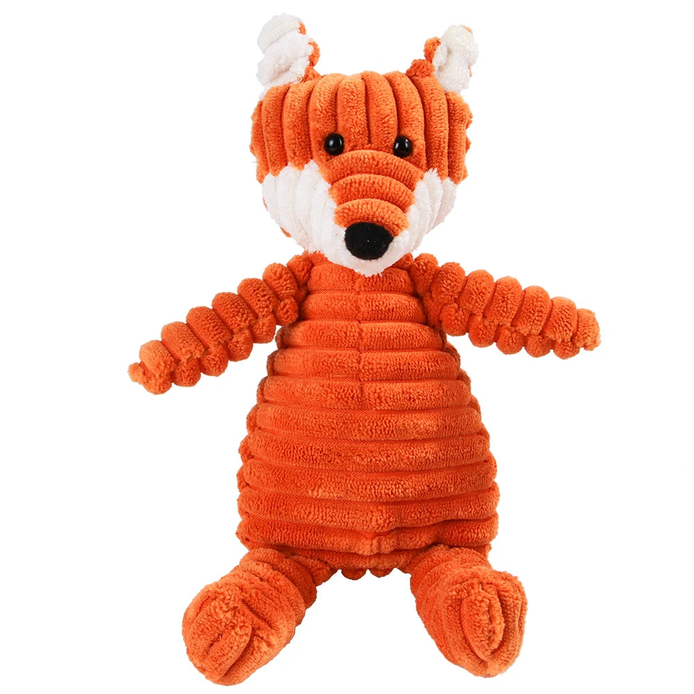 Classic Corduroy Critter Dog Toy – Durable Squeaky Plush for Small & Medium Dogs