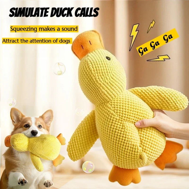 "Quack & Play" Realistic Duck Dog Toy – Durable Squeaky Plush for Interactive Fun