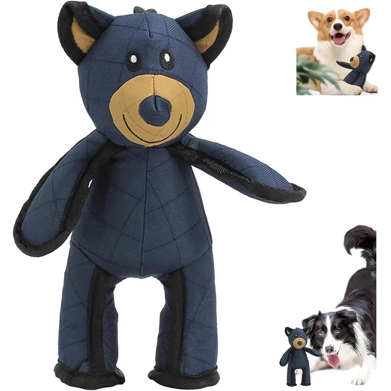Heavy-Duty Oxford Squeaker Teddy – Rugged Armor-Stitched Toy for Aggressive Chewers