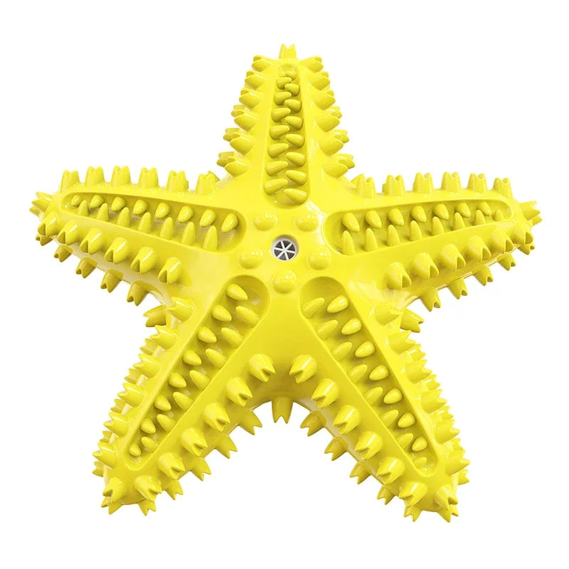 Interactive Starfish Dental Chew – Heavy-Duty Squeaky TPR Toy for Large Dogs