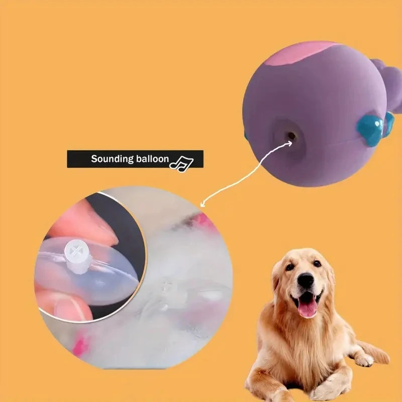 Animal Squeak-Mate Dog Toy – Durable Soft Rubber Teether & Interactive Fetch Ball