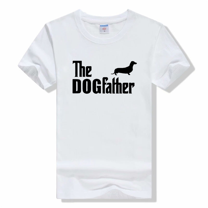Camiseta divertida de perro salchicha The Dogfather para hombre, de verano, de manga corta, de algodón, informal, estilo urbano