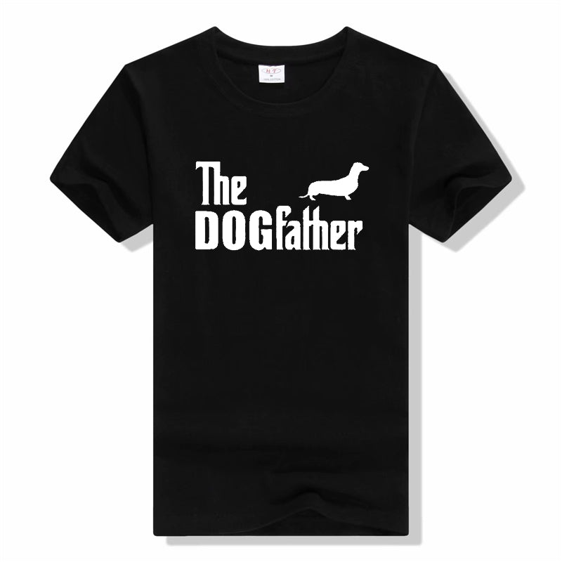 Camiseta divertida de perro salchicha The Dogfather para hombre, de verano, de manga corta, de algodón, informal, estilo urbano