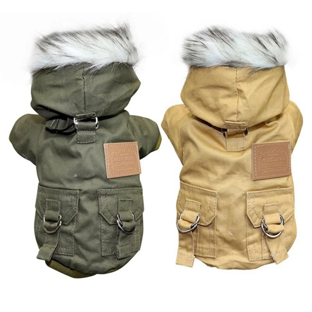 Sherpa-Lined Winter Dog Jacket – Windproof Quilted Puppy Hoodie